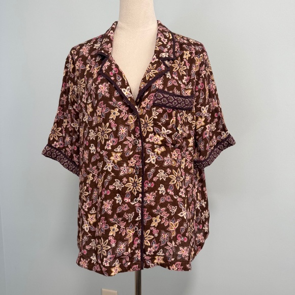 Sundance Abstract Gardens Pajamas Top Size XL - Picture 1 of 7